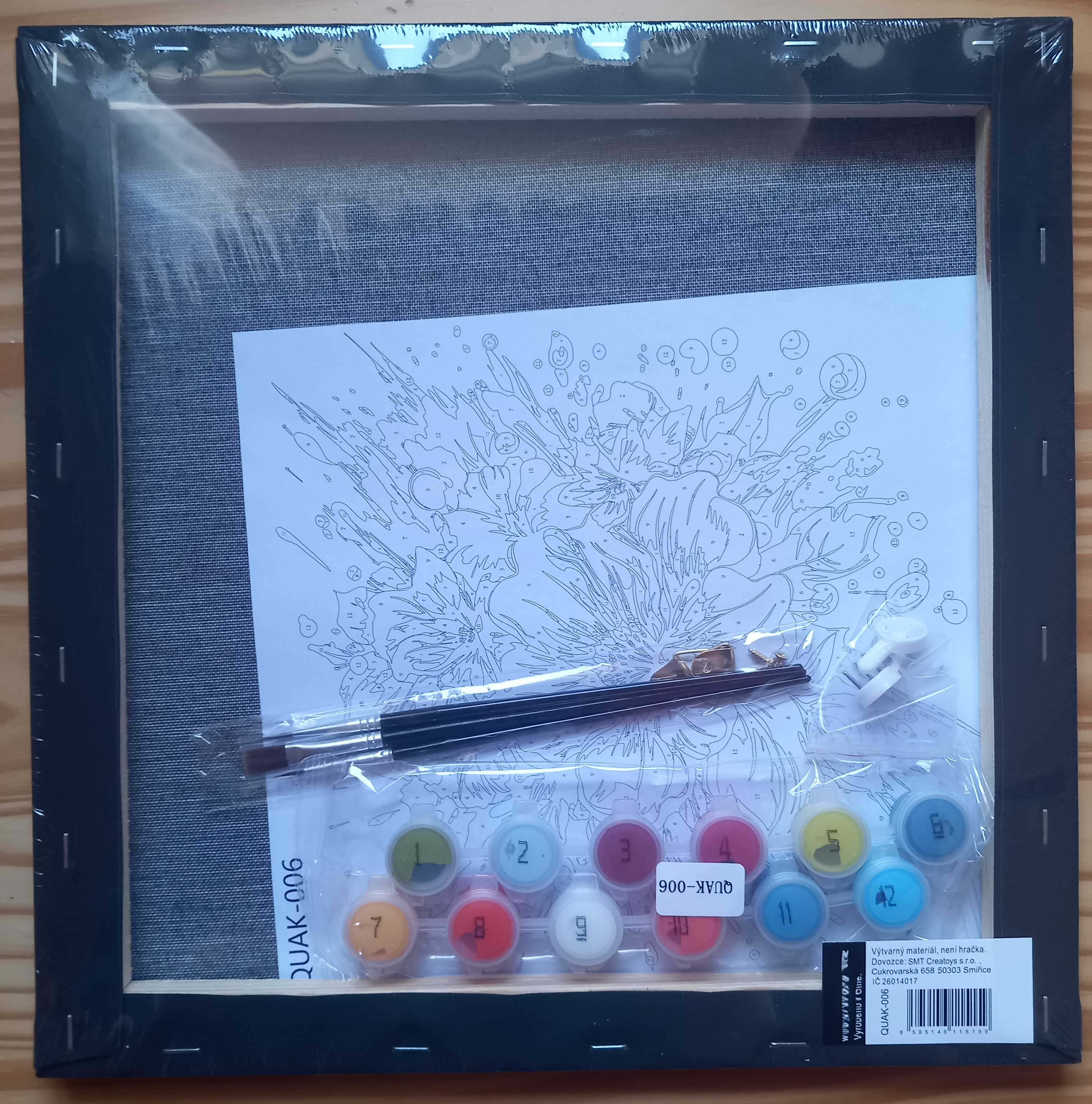 Malování na černé plátno - detail sady